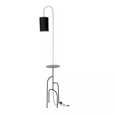 Stojacia dizajnová lampa RAVELLO - 1xE14, 40W, čierna / zelená