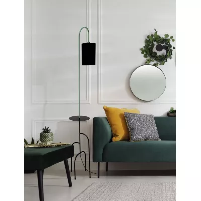 Stojacia dizajnová lampa RAVELLO - 1xE14, 40W, čierna / zelená