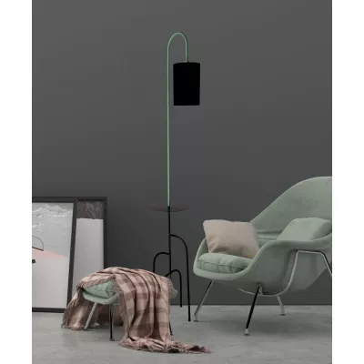 Stojacia dizajnová lampa RAVELLO - 1xE14, 40W, čierna / zelená