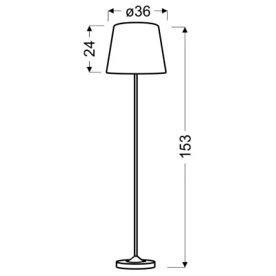 Moderná stojacia lampa SEGIN - 1xE27, 60W, strieborná / šedá