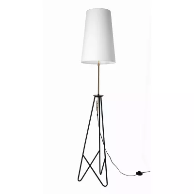 Dizajnová stojacia lampa trojnožka TAFLO - 1xE27, 60W, čierna / zlatá / biela