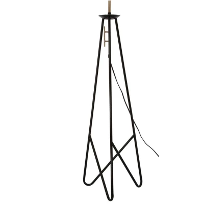 Dizajnová stojacia lampa trojnožka TAFLO - 1xE27, 60W, čierna / zlatá / biela
