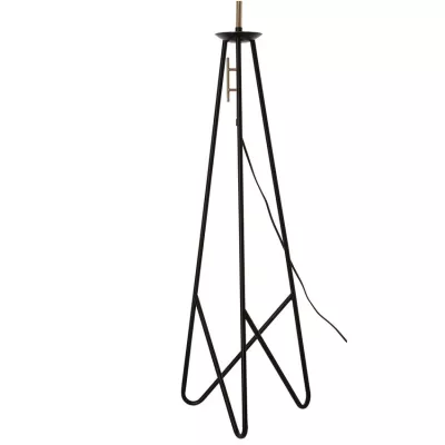 Dizajnová stojacia lampa trojnožka TAFLO - 1xE27, 60W, čierna / zlatá / biela