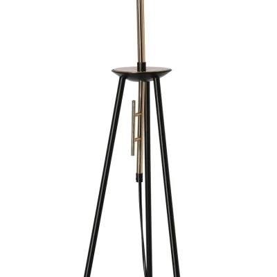 Dizajnová stojacia lampa trojnožka TAFLO - 1xE27, 60W, čierna / zlatá / biela