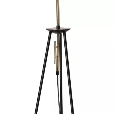 Dizajnová stojacia lampa trojnožka TAFLO - 1xE27, 60W, čierna / zlatá / biela