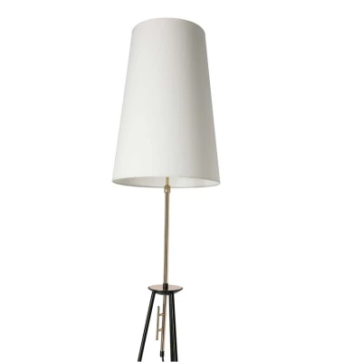 Dizajnová stojacia lampa trojnožka TAFLO - 1xE27, 60W, čierna / zlatá / biela