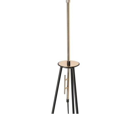 Dizajnová stojacia lampa trojnožka TAFLO - 1xE27, 60W, čierna / zlatá / biela