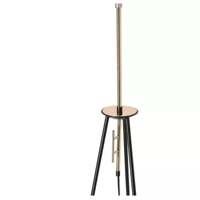 Dizajnová stojacia lampa trojnožka TAFLO - 1xE27, 60W, čierna / zlatá / biela