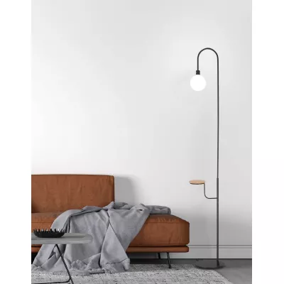 Stojacia škandinávska lampa VANITY - 1xG9, 40W, čierna / biela