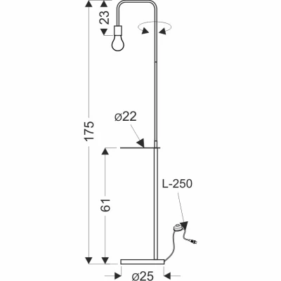Stojacia industriálna lampa VIPER - 1xE27, 40W, čierna / zelená