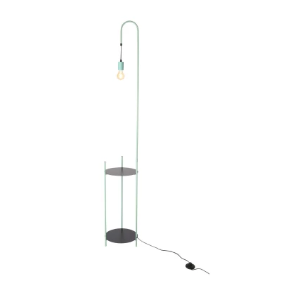 Dizajnová stojacia lampa WALK - 1xE27, 40W, čierna / zelená