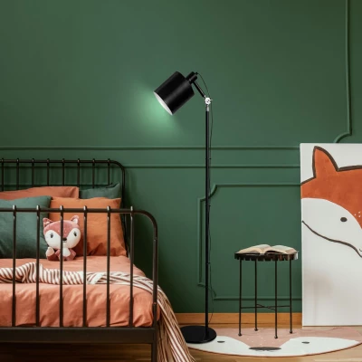 Stojacia industriálna lampa ZANA - 1xE27, 60W, čierna