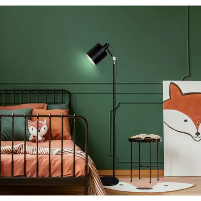 Stojacia industriálna lampa ZANA - 1xE27, 60W, čierna