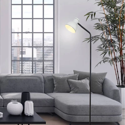 Moderná stojaca čítacia lampa ZUMBA - 1xE27, 40W, biela / čierna