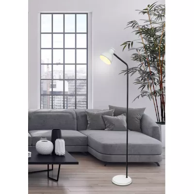 Moderná stojaca čítacia lampa ZUMBA - 1xE27, 40W, biela / čierna