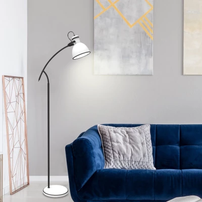Stojacia moderná lampa ZUMBA - 1xE27, 40W, biela / čierna