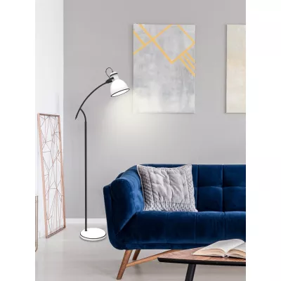 Stojacia moderná lampa ZUMBA - 1xE27, 40W, biela / čierna