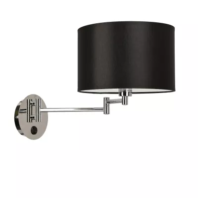 Čítacia nástenná lampa s vypínačom ALEXIA - 1xE14, 40W, chrómovaná / čierna