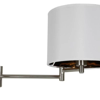 Čítacia nástenná lampa s vypínačom ALEXIA - 1xE14, 40W, chrómovaná / biela