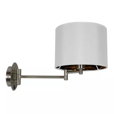 Čítacia nástenná lampa s vypínačom ALEXIA - 1xE14, 40W, chrómovaná / biela