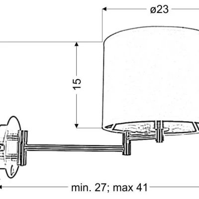 Čítacia nástenná lampa s vypínačom ALEXIA - 1xE14, 40W, chrómovaná / biela