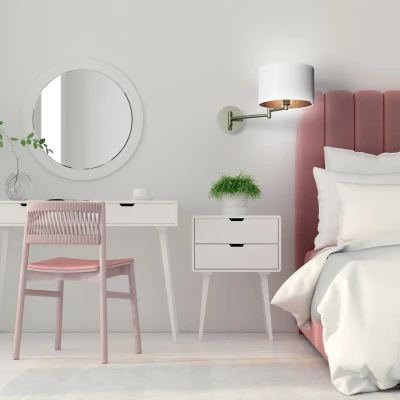 Čítacia nástenná lampa s vypínačom ALEXIA - 1xE14, 40W, chrómovaná / biela