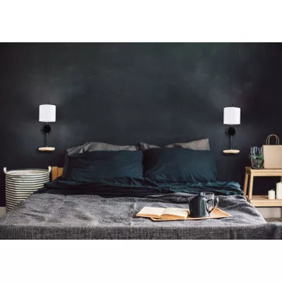 Moderné nástenné osvetlenie s podstavcom ALPINE - 1xE14, 40W, čierne / biele