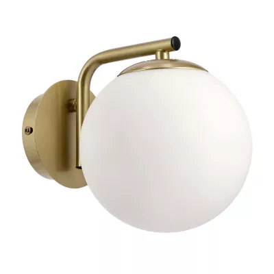 Moderné nástenné osvetlenie AMADEO - 1xE14, 40W, mosadzné/biele