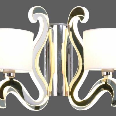 Moderná nástenná lampa AMBROSIA - 2xE14, 40W + LED 12,3 W, 2800K (teplá biela), chrómovaná