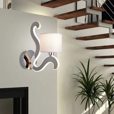 Moderná nástenná lampa AMBROSIA - 1xE14, 40W + LED 6W, 2800K (teplá biela), chrómovaná
