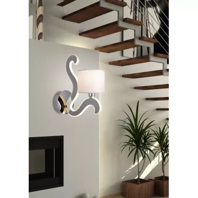 Moderná nástenná lampa AMBROSIA - 1xE14, 40W + LED 6W, 2800K (teplá biela), chrómovaná