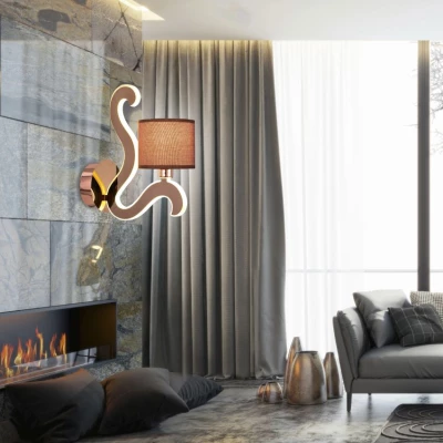 Moderná nástenná lampa AMBROSIA - 1xE14, 40W + LED 6W, 2800K (teplá biela), medená
