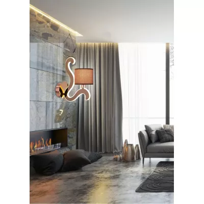 Moderná nástenná lampa AMBROSIA - 1xE14, 40W + LED 6W, 2800K (teplá biela), medená