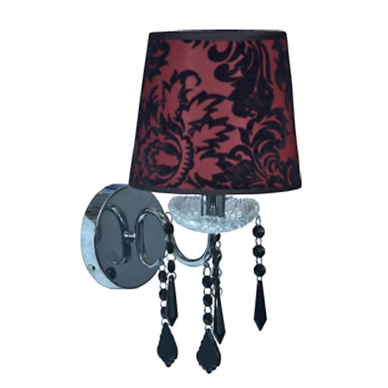 Moderná nástenná lampa ASTOR - 1xE14, 40W, chrómovaná / červenočierna