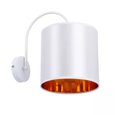 Nástenná moderná lampa ATLANTA - 1xE27, 40W, biela / zlatá