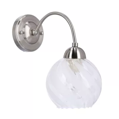 Nástenné moderné osvetlenie BAIDA - 1xE27, 60W, strieborné / číre