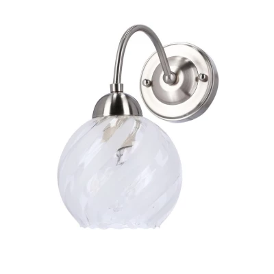 Nástenné moderné osvetlenie BAIDA - 1xE27, 60W, strieborné / číre
