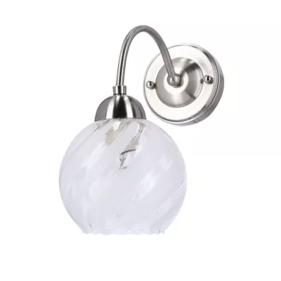 Nástenné moderné osvetlenie BAIDA - 1xE27, 60W, strieborné / číre