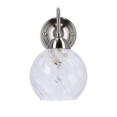 Nástenné moderné osvetlenie BAIDA - 1xE27, 60W, strieborné / číre