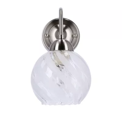 Nástenné moderné osvetlenie BAIDA - 1xE27, 60W, strieborné / číre