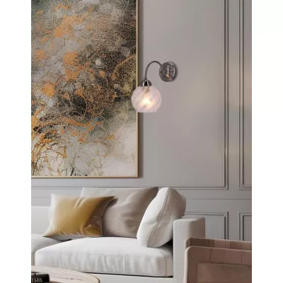 Nástenné moderné osvetlenie BAIDA - 1xE27, 60W, strieborné / číre