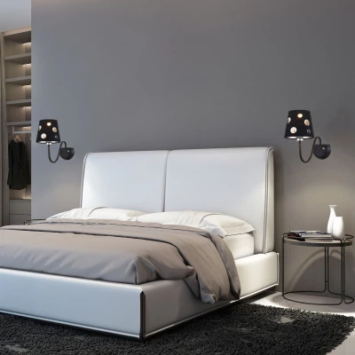 Moderná nástenná lampa BATLEY - 1xE14, 60W, čierna