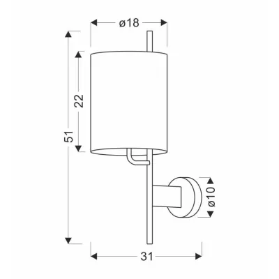Moderná nástenná lampa BENDI - 1xE27, 40W, čierna / zelená