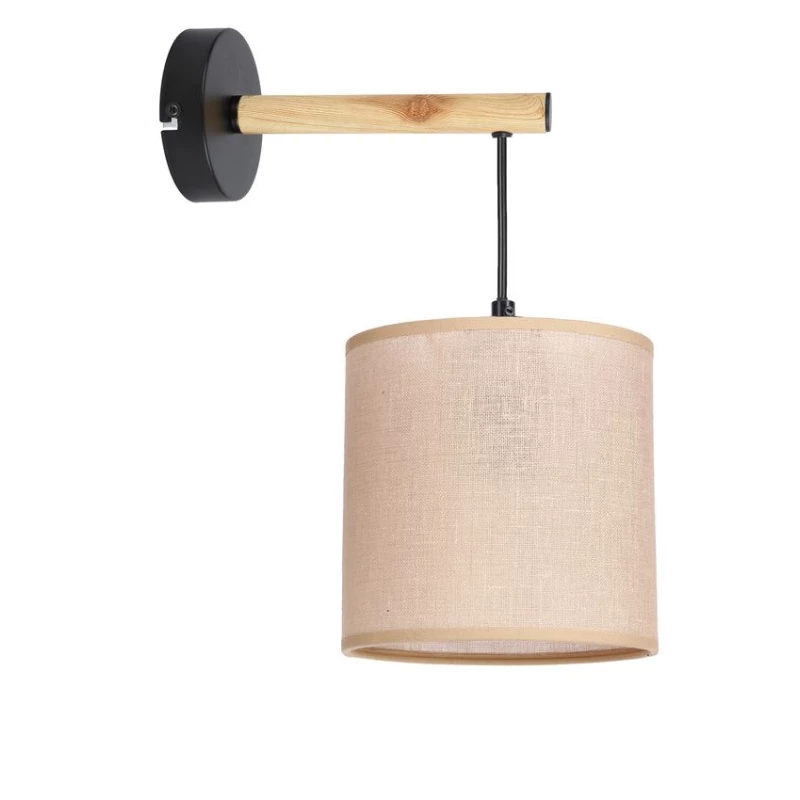 Nástenná lampa COMBI - 1xE27, 60W, čierna / hnedá / béžová