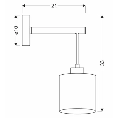 Nástenná lampa COMBI - 1xE27, 60W, čierna / hnedá / béžová