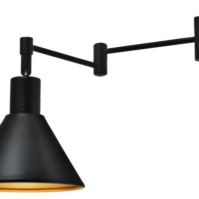Nástenná flexibilná lampa na čítanie COPENHAGEN - 1xE14, 40W, čierna / zlatá