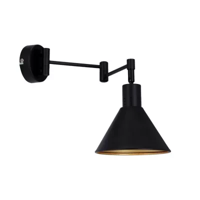 Nástenná flexibilná lampa na čítanie COPENHAGEN - 1xE14, 40W, čierna / zlatá