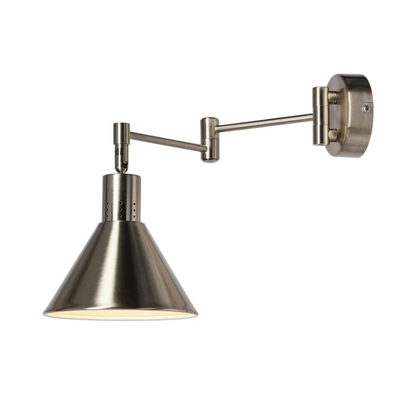 Nástenná flexibilná lampa na čítanie COPENHAGEN - 1xE14, 40W, strieborná