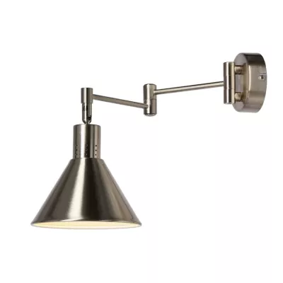 Nástenná flexibilná lampa na čítanie COPENHAGEN - 1xE14, 40W, strieborná