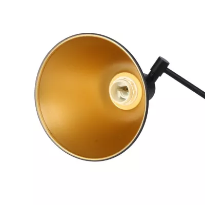 Nástenná flexibilná lampa na čítanie COPENHAGEN - 1xE14, 40W, čierna / zlatá
